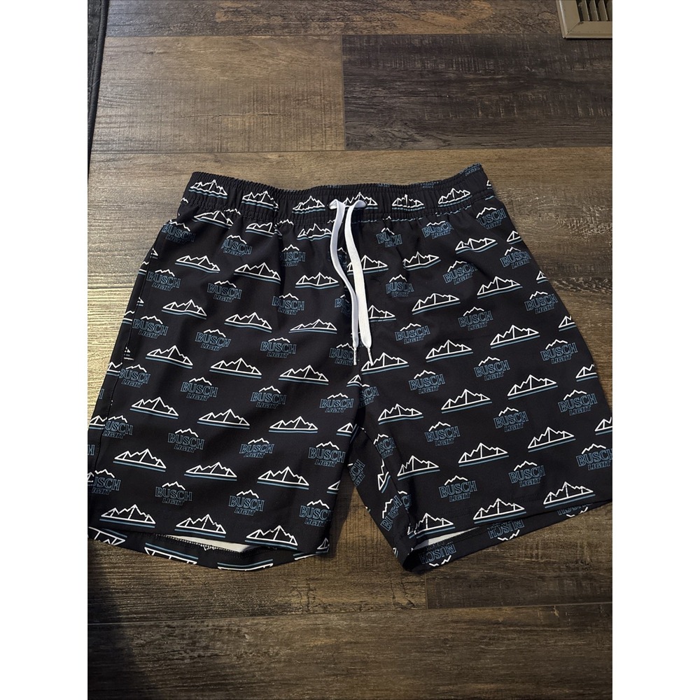 tipsy elves Medium Busch Light Board Shorts Swim Trunks Casual Summer Logo